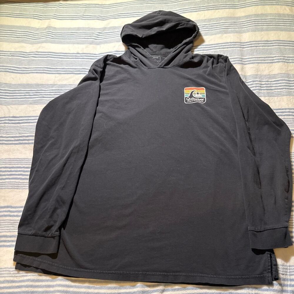 Quiksilver Men's Black and Navy Hoodie